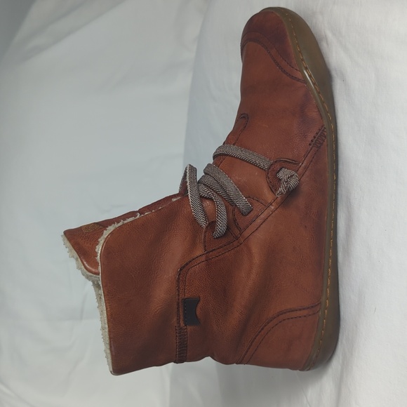 Camper Peu Cami Brown Leather Fleece/Shearling Lined Ankle Boots - Picture 5 of 13
